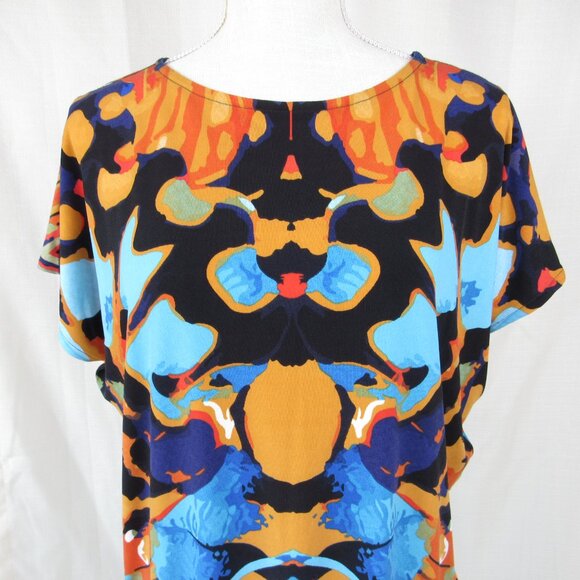 Eva Varro Wedge Dress Women's Size S Vella Multi-Colored Cap Sleeve - Picture 2 of 9